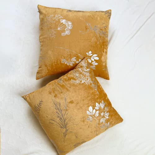 Foil Print Velvet Throw Pillow Covers 18 x 18 Decorative Pillow Covers