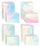 Mini Stationery Set, 100 Piece Set (50 Lined Watercolor Sheets + 50 Matching Envelopes)