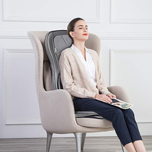 Comfier Neck and Back Massager with Heat- Shiatsu Massage Chair Pad Portable