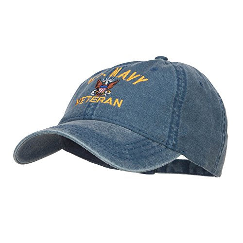 US Navy Veteran Military Embroidered Washed Cap - Navy OSFM