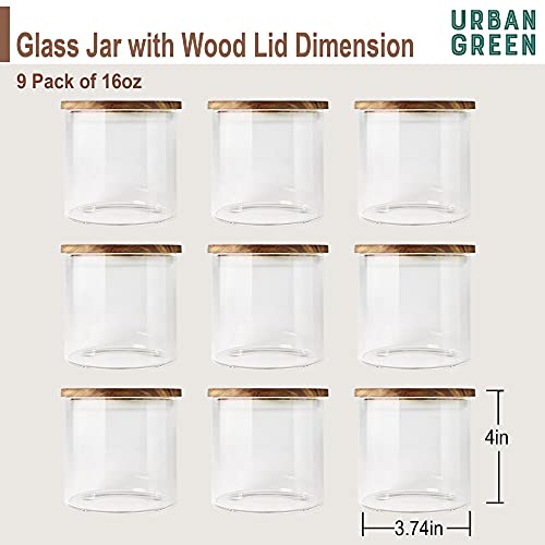 Airtight Glass Canisters with Wood Lids, Glass Food Storage Containers with Lids,