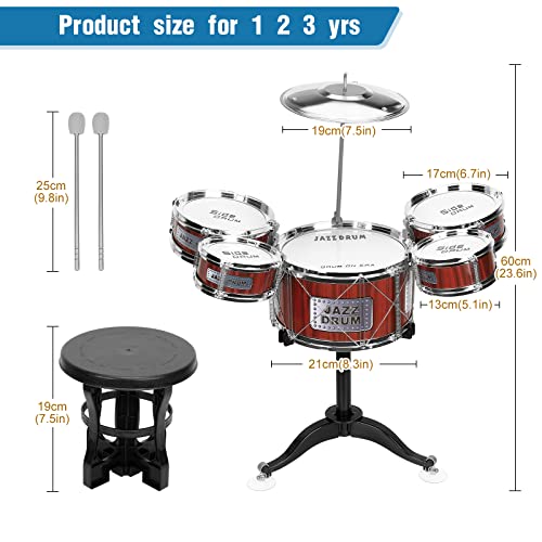 Toddler Musical Drum Toy Set - Jazz Roak Drum Kit Musical Instruments