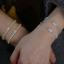 Butterfly Anklet Bracelet for Women Teen Girls, Real Gold Plated