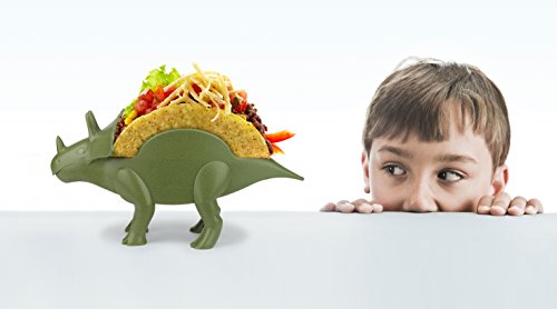 TriceraTaco Holder Ultimate Dinosaur Taco Stand, Holds 2, Green