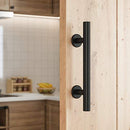 Heavy Duty 12" Pull and Flush Barn Door Handle Set, Large Rustic Two-Side Design,