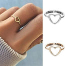 Love Heart Friendship Rings Set for Women Men Geometric Best Friend
