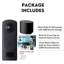 Theta 360 Camera with 51GB Internal Storage Bundle with Lens Cap and Photo and Video