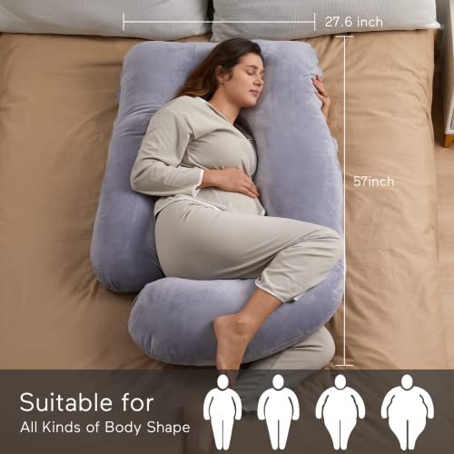 Pregnancy Pillows, U Shaped Full Body Maternity Pillow with Removable Cover