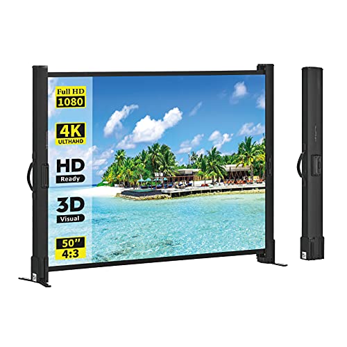 Portable Projector Screen with Stand, 50 Inch 4:3, Outdoor Projector Screen