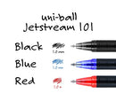 uni-ball Jetstream 101 Ballpoint Pens Medium Point, 1.0mm, Black, 12 Pack