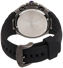 Seiko Men's Stainless Steel Japanese Quartz Silicone Strap, Black