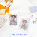 6 Kpop Photocard Holder Keychain Toploaders,50 Holographic Card Sleeves for Trading