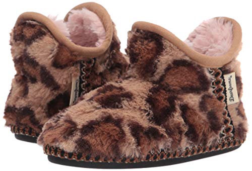 unisex child Charlotte Furry Bootie Slipper, Leopard, 4-5 Big Kid US