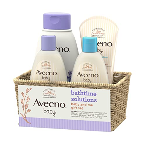 Aveeno Baby Mommy & Me Daily Bathtime Gift Set , Soap-Free, 4 items