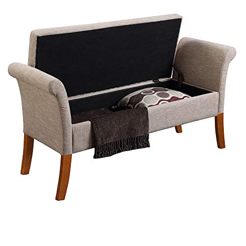 Designs4Comfort Garbo Storage Bench, Tan Fabric