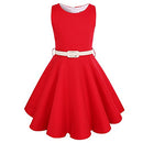 Girls Vintage Dresses Girls' Special Occasion Dress 50s Retro Kids Dresses Red, Size 6