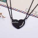 Father and Daughter Heart Matching Necklace Set for 2 - Daughter to Dad Father