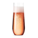 48 Pack Stemless Plastic Champagne Flutes Disposable 9 Oz Clear Plastic Glasses