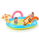 Inflatable Play Center, 98'' x 67'' x 32'' Kids Pool with Slide for Garden