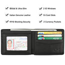 Wallet for Men-Genuine Leather RFID Blocking Bifold Stylish Wallet With 2 ID Window