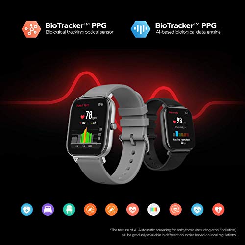 Fitness Smartwatch with Heart Rate Monitor, 14-Day Battery Life, Music Control, 1.65" Display