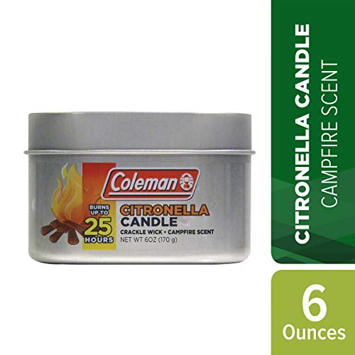 Coleman Scented Outdoor Citronella Candle with Wooden Crackle Wick - 6 oz