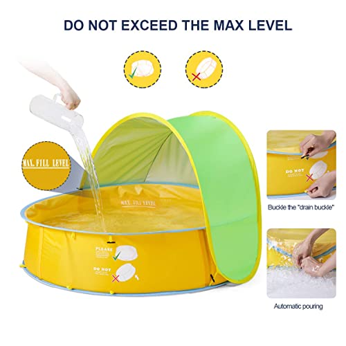Baby Beach Tent, Portable Sun Shelter Baby Pool Tent, Kids Ball Pit Tent Paddling Pool