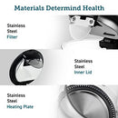 Electric Kettle with Stainless Steel Filter and Inner Lid, 1500W Wide Opening 1.7L Glass tea