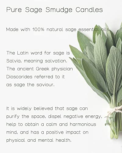 Sage Candles for Cleansing House Negative Energy, Alternative to Smudge Sticks