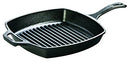Cast Iron Cookware Set - Square Grill Pan with Square Tempered Glass Lid (10.5 in)