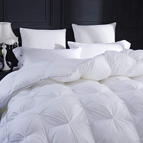 LESNNCIER Cal King Size Goose Down Comforter, Ultra Soft 100% Egyptian Cotton
