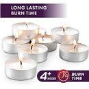 Unscented Tea Lights Candles in Bulk | 100 White, Smokeless, Dripless & Long Lasting