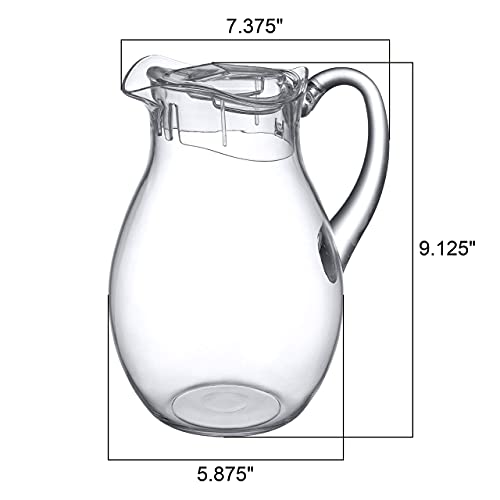 Amazing Abby - Bubbly - Acrylic Pitcher (72 oz), Clear Plastic Pitcher, BPA-Free and Shatter-Proof, Great for Iced Tea, Sangria, Lemonade, and More