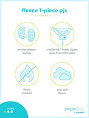 Simple Joys by Carter's Girls' Loose-Fit Fleece Footed Pajamas, Pack of 2, Horses/Floral, 8