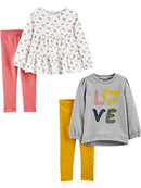 Toddler Girls' 4-Piece Long-Sleeve Shirts and Pants Playwear Set