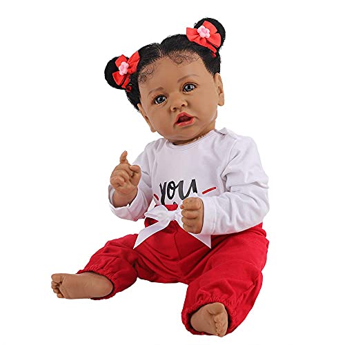 Lifelike Reborn Baby Dolls with Soft Body African American Realistic Girl Doll