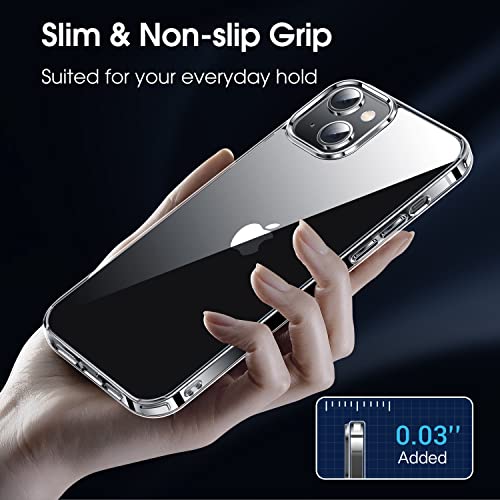 Crystal Clear for iPhone 14 Case & iPhone 13 Case, [Not Yellowing] [Military Grade Drop
