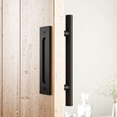 Heavy Duty 12" Pull and Flush Barn Door Handle Set, Large Rustic Two-Side Design,