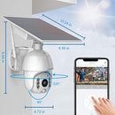 Home Security Camera Outdoor, Wireless WiFi Pan Tilt 360°Rechargeable Solar