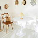 Modern Round Dining Table, 32 Inch Tulip Kitchen Table with MDF Top and Steel Pedestal