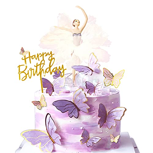 22pcs Dancing Ballet Girls Butterfly Decoration Cake Topper Cake Party Decorations