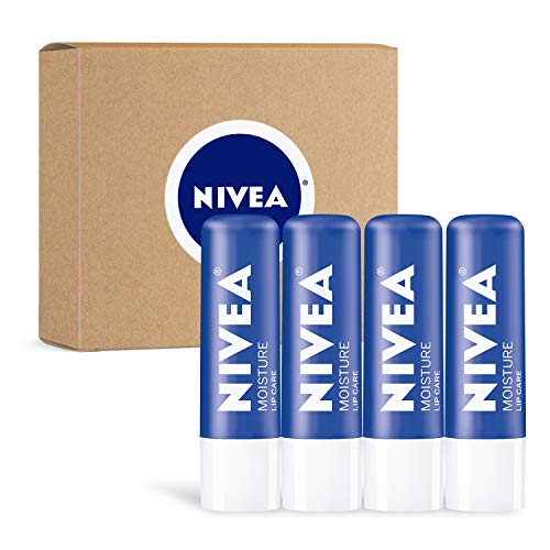 NIVEA Moisture Lip Care, Lip Balm Stick with Shea Butter, Jojoba Oil and Avocado Oil, 0z