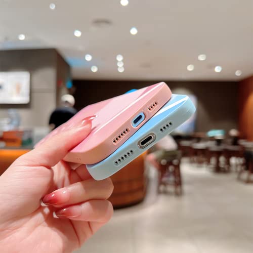 YKCZL Compatible with iPhone 13 Pro Max Case 6.7 Inch, Cute Painted Art Full Camera Lens Protective Slim Soft Shockproof Phone Case for Women Girl-Pink