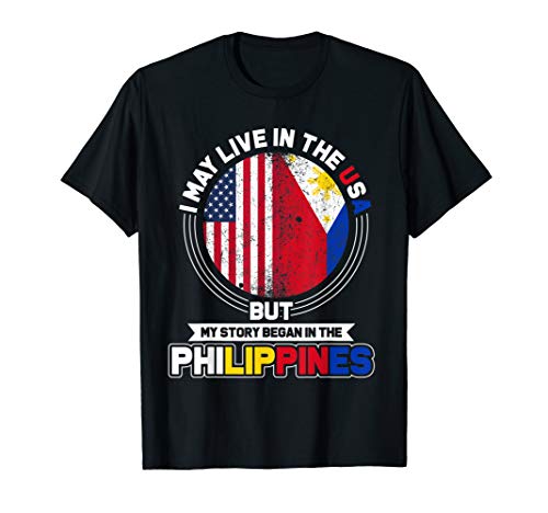 USA Flag Pride American Filipino Filipina Gifts Philippines T-Shirt