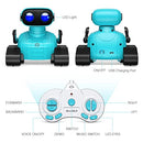 ALLCELE Robot Toys, Rechargeable RC Robots for Kids Boys, Remote Control Toy with Music and LED Eyes, Gift for Children Age 3 Years and Up - Blue