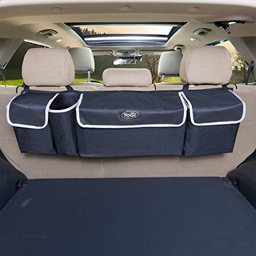 YoGi Prime Trunk and Backseat car Organizer, Trunk Storage Organizer Will Provides You The Most Storage Space Possible, Use It As A Back Seat Storage Car Cargo Organizer Black (Hanging Black)