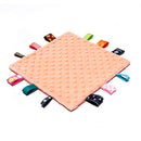 Baby Tags Security Blanket, Appease Blanket with Colorful Satin Tags