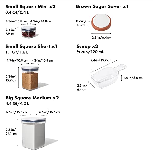 Good Grips 8-Piece Baking Essentials POP Container Set, White