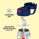 THERMOS FUNTAINER 12 Ounce Stainless Steel Vacuum Insulated Kids Straw Bottle, Super Mario Brothers