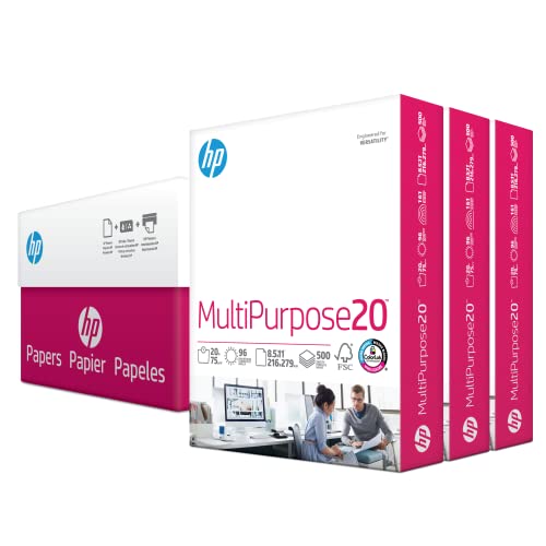Printer Paper | 8.5 x 11 Paper | MultiPurpose 20 lb | 3 Ream Case - 1500 Sheets